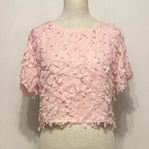 Pink fringe blouse from Honey Boutique